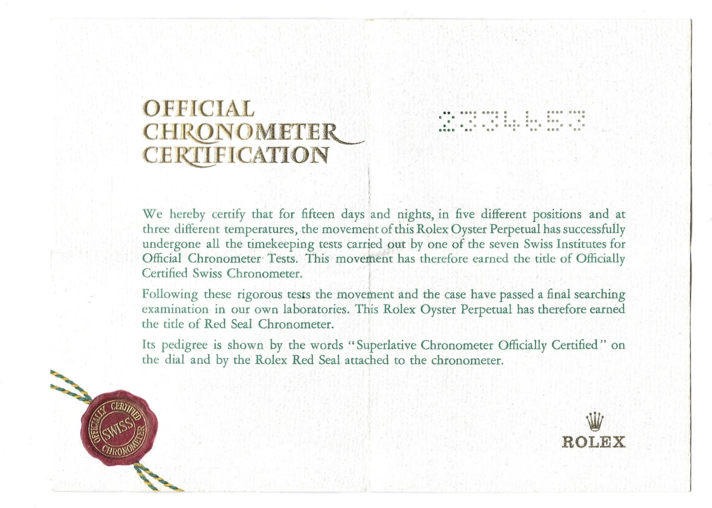Rolex certificate of authenticity pdf hotsell